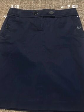 J. Crew Navy Pencil Skirt with Button Details